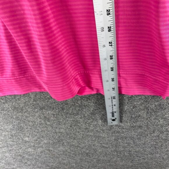 5/$45 FJ Polo Shirt Men L Large Pink Striped Button Up Collared Short Sleeve - Picture 9 of 10